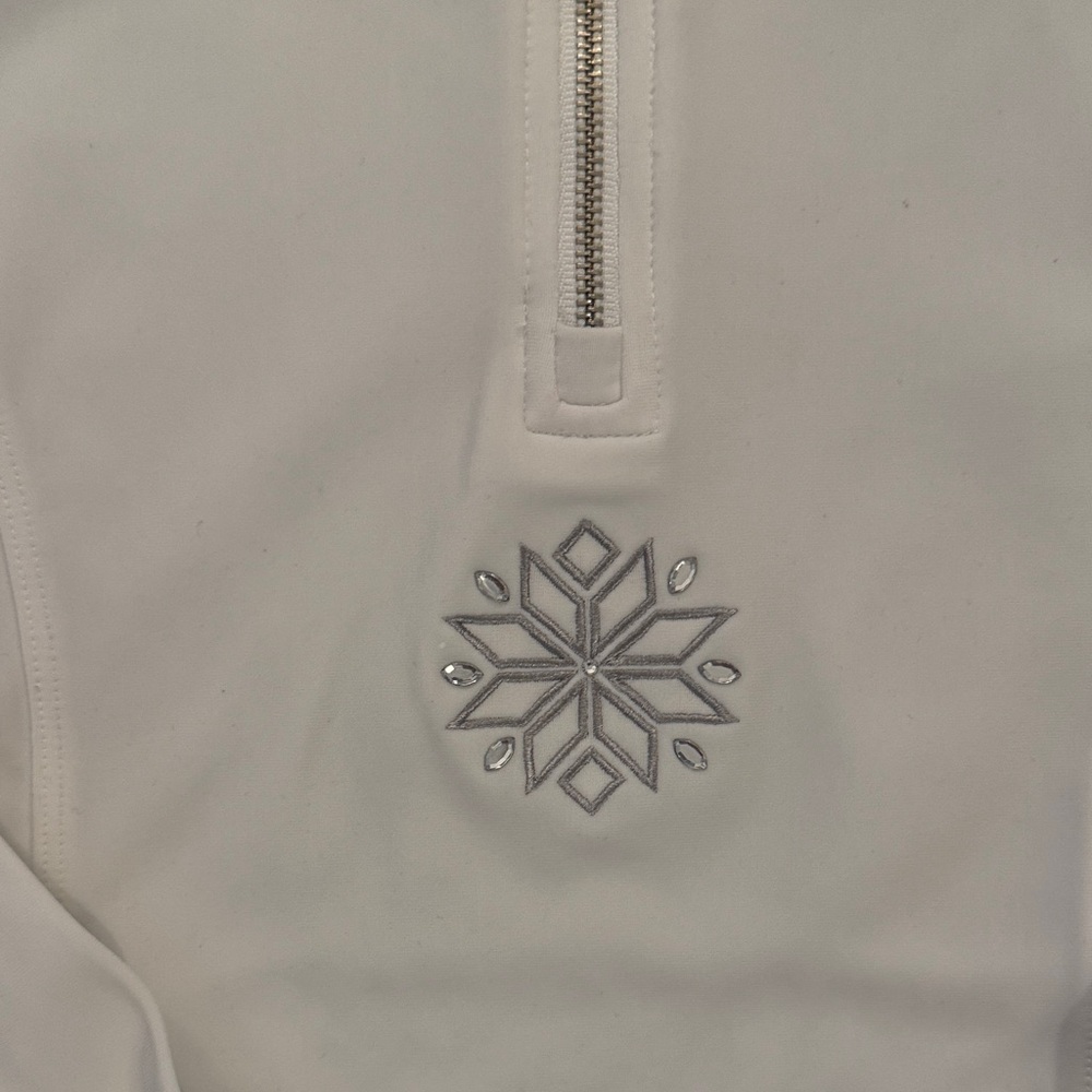 Nils White Half-Zip Pullover Top With Subtle Logo… - image 3